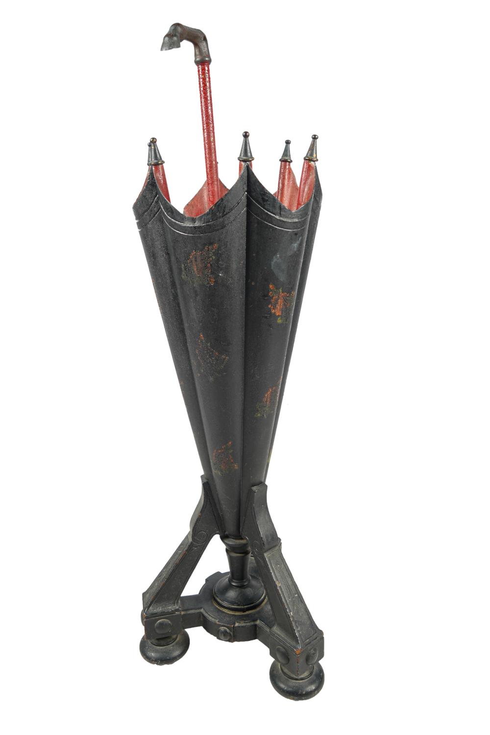 VICTORIAN PAINTED WOOD UMBRELLA