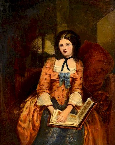 VICTORIAN PAINTING, LADY WITH