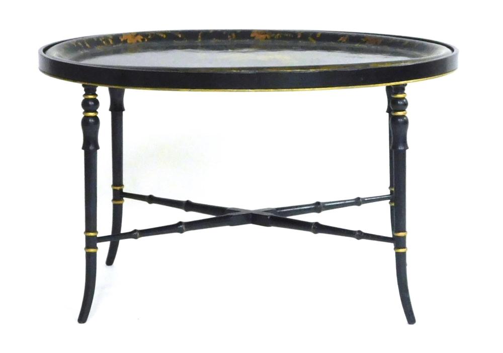 VICTORIAN PAPIER MACHE OVAL TRAY
