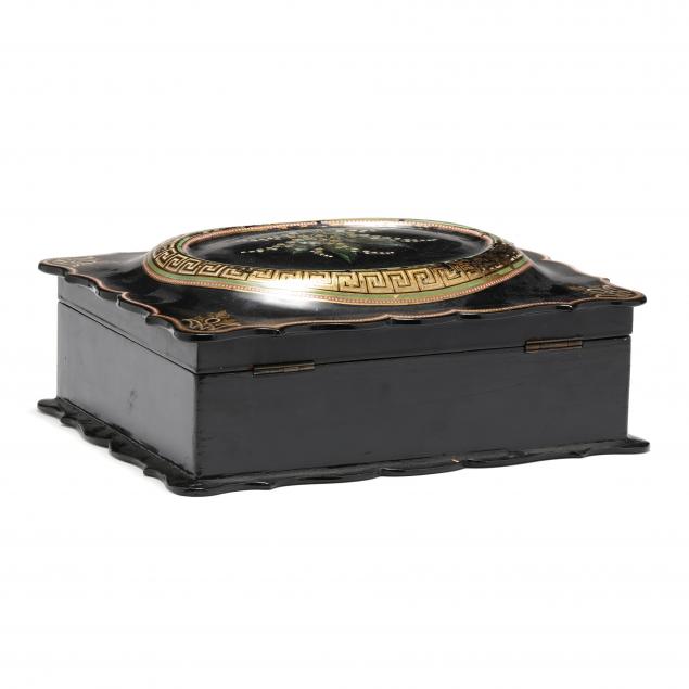 VICTORIAN PAPIER MACHE SEWING BOX