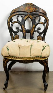 VICTORIAN PAPIER MACHE TUFTED
