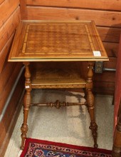 VICTORIAN PARQUET WALNUT LAMPS