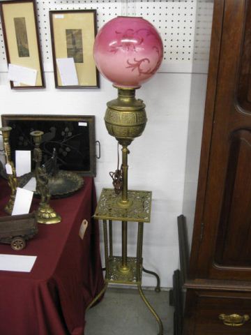 Victorian Piano Lamp ornate brass