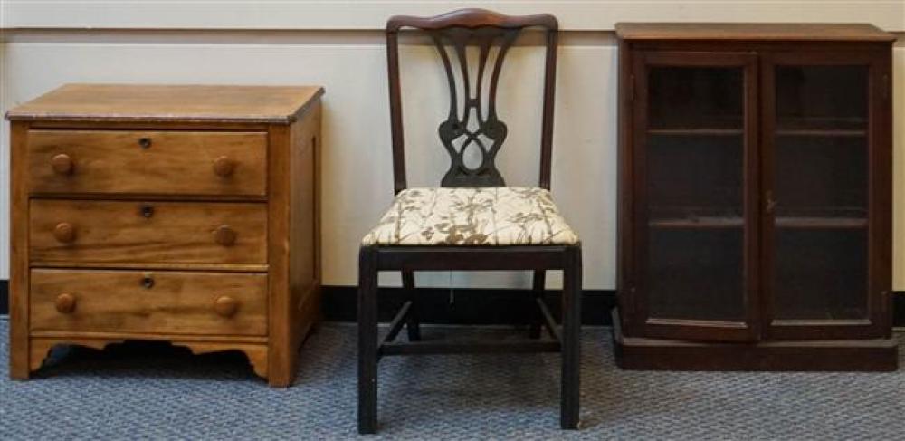 VICTORIAN PINE CHEST OF DRAWERS,