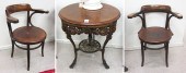 VICTORIAN PUB TABLE AND ARMCHA