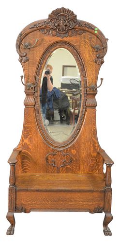 VICTORIAN QUARTER SAWN OAK HALL