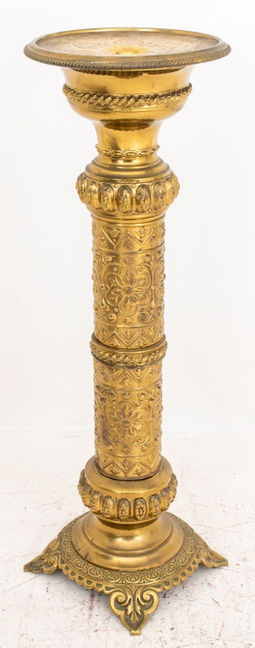 VICTORIAN REPOUSSE BRASS PLANT