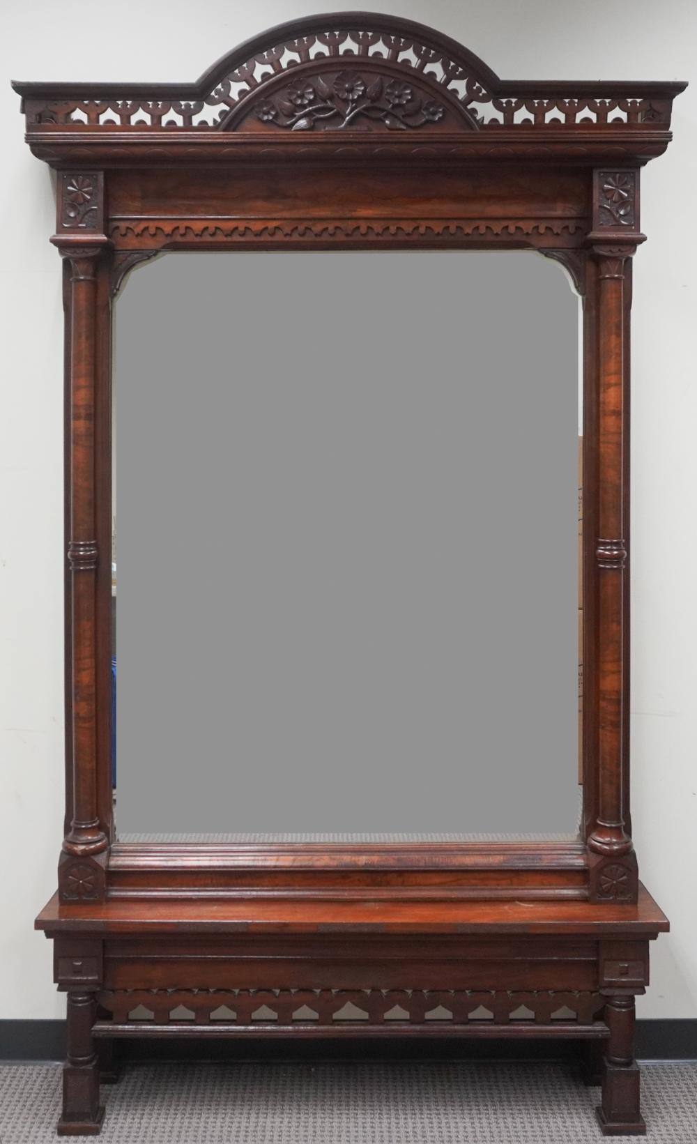 VICTORIAN ROCOCO HALL MIRROR WITH