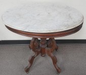 VICTORIAN ROCOCO WALNUT MARBLE