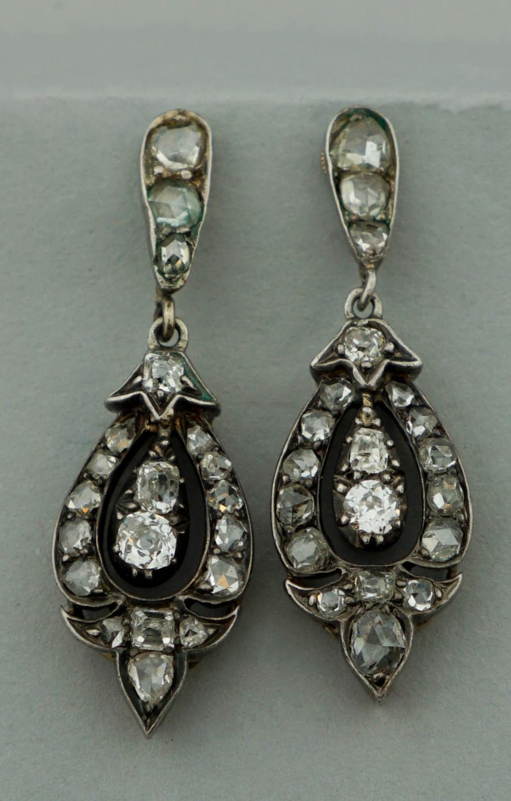 VICTORIAN ROSE CUT DIAMOND DROP