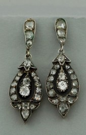 VICTORIAN ROSE CUT DIAMOND DRO
