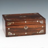 VICTORIAN ROSEWOOD AND MOTHER-