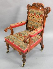 VICTORIAN ROSEWOOD ARMCHAIR, H