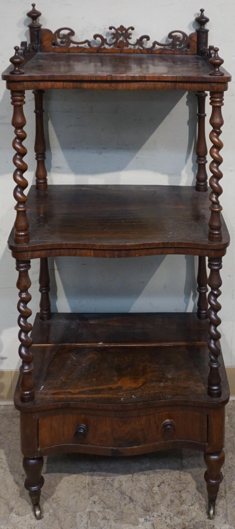 VICTORIAN ROSEWOOD ETAGERE, 44 X 18