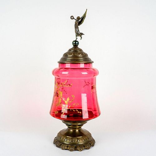 VICTORIAN RUBY ART GLASS CANDY BOWL