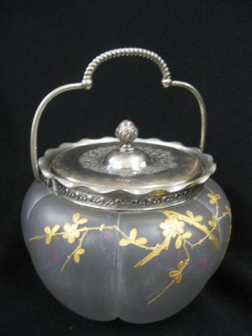 Victorian Satin Art Glass Biscuit