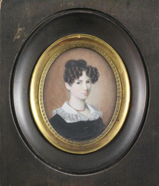 Victorian School oil on ivory
