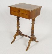VICTORIAN SEWING STAND: Two dr