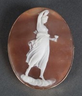 Victorian shell cameo brooch f