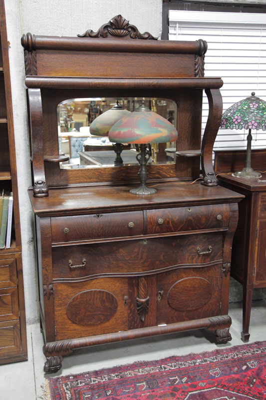VICTORIAN SIDEBOARD. Oak having a