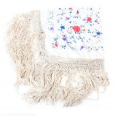 VICTORIAN SILK PIANO SHAWL WIT