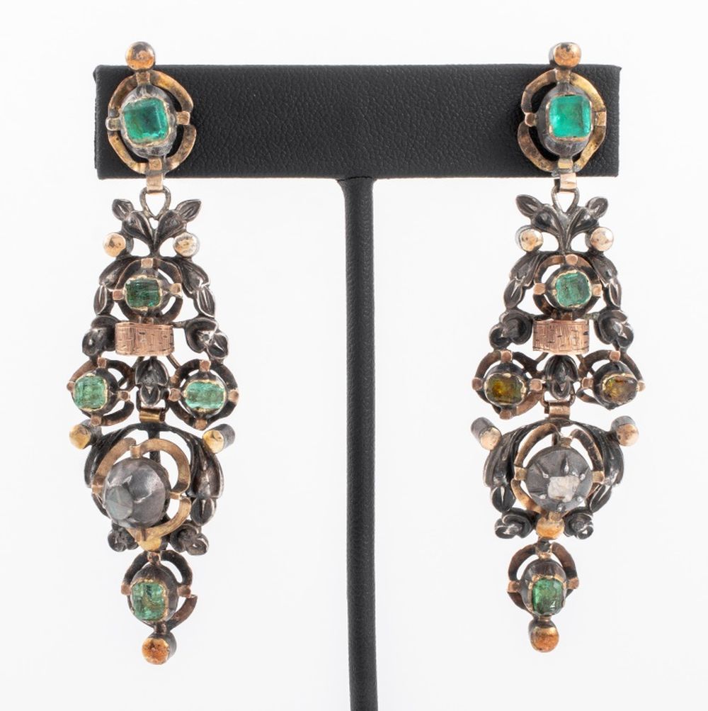 VICTORIAN SILVER 18K EMERALD