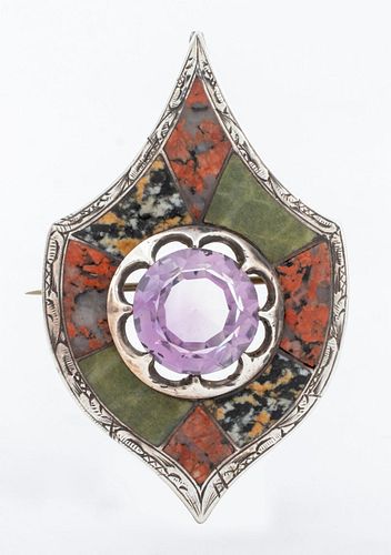 VICTORIAN SILVER AMETHYST &AMP;