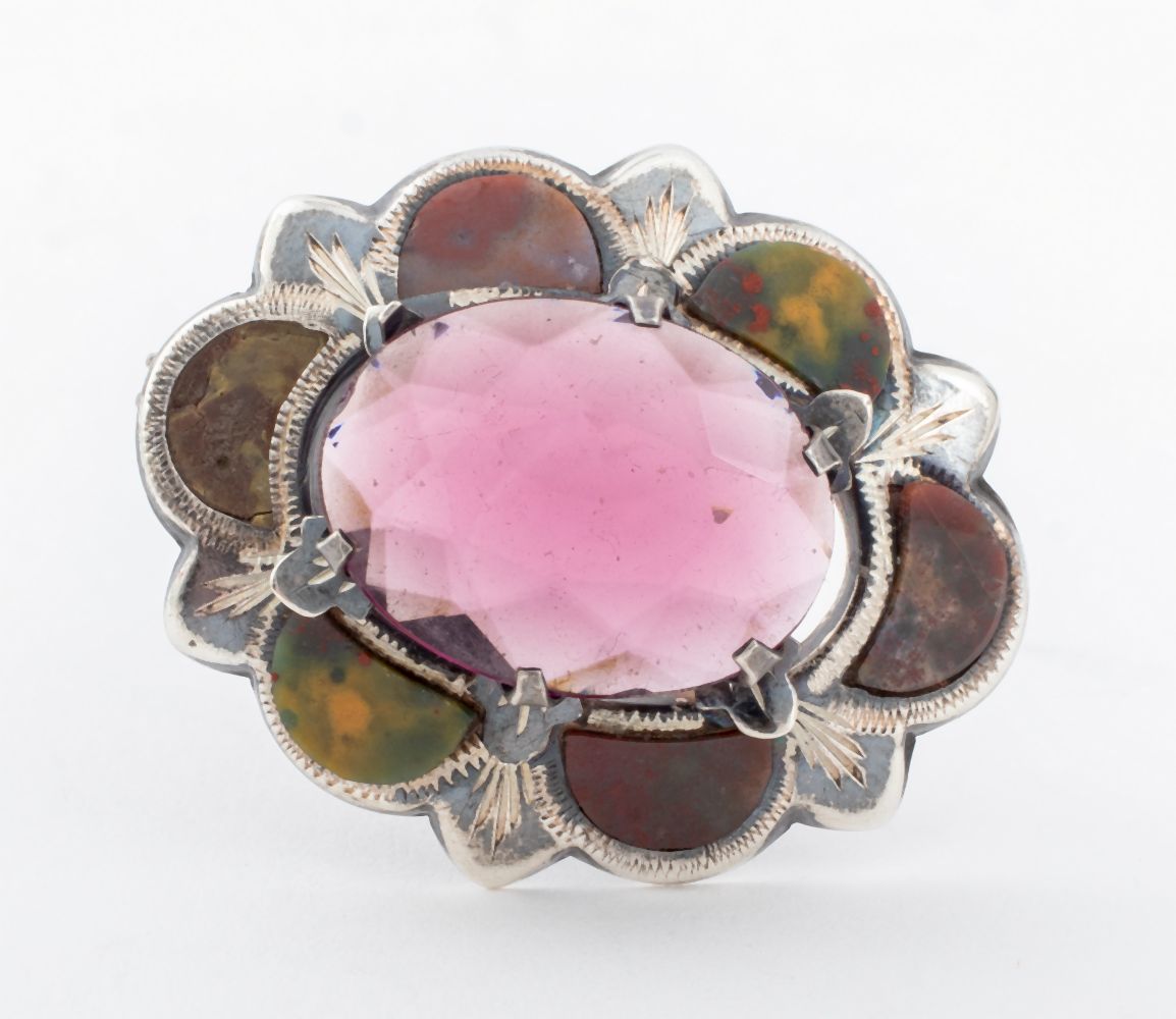 VICTORIAN SILVER AMETHYST & BLOOD