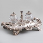 VICTORIAN SILVER AND CUT GLASS