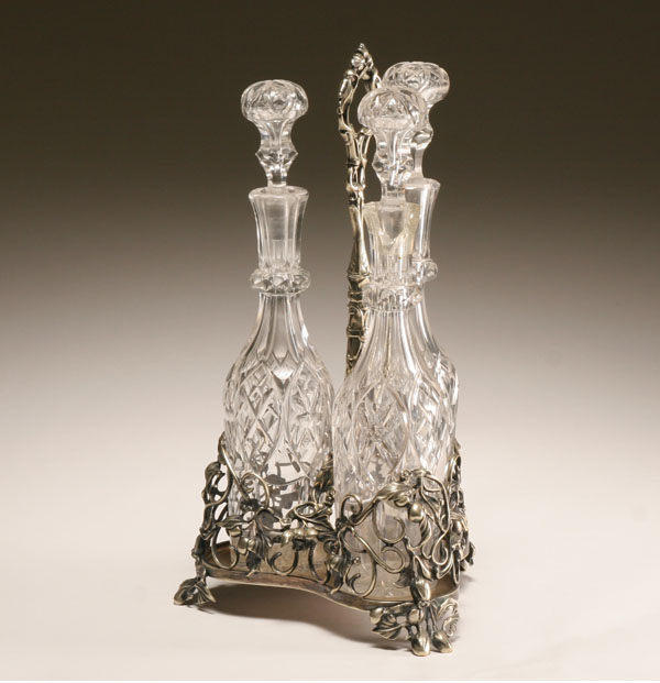 Victorian silver and glass decanter