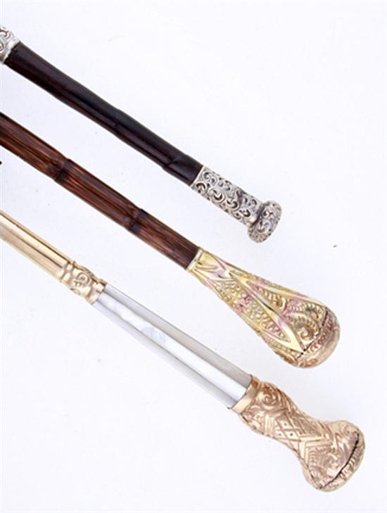 Victorian silver and gold parasol