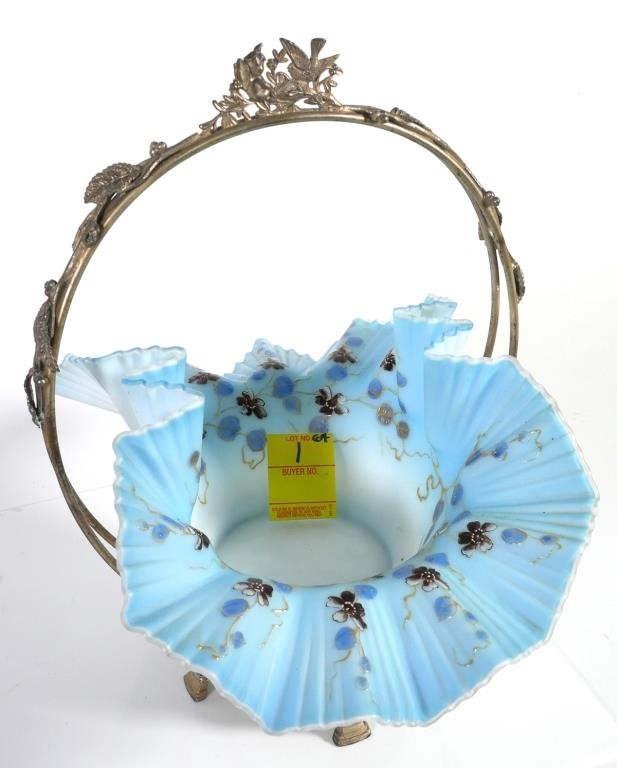 VICTORIAN SILVER & ART GLASS