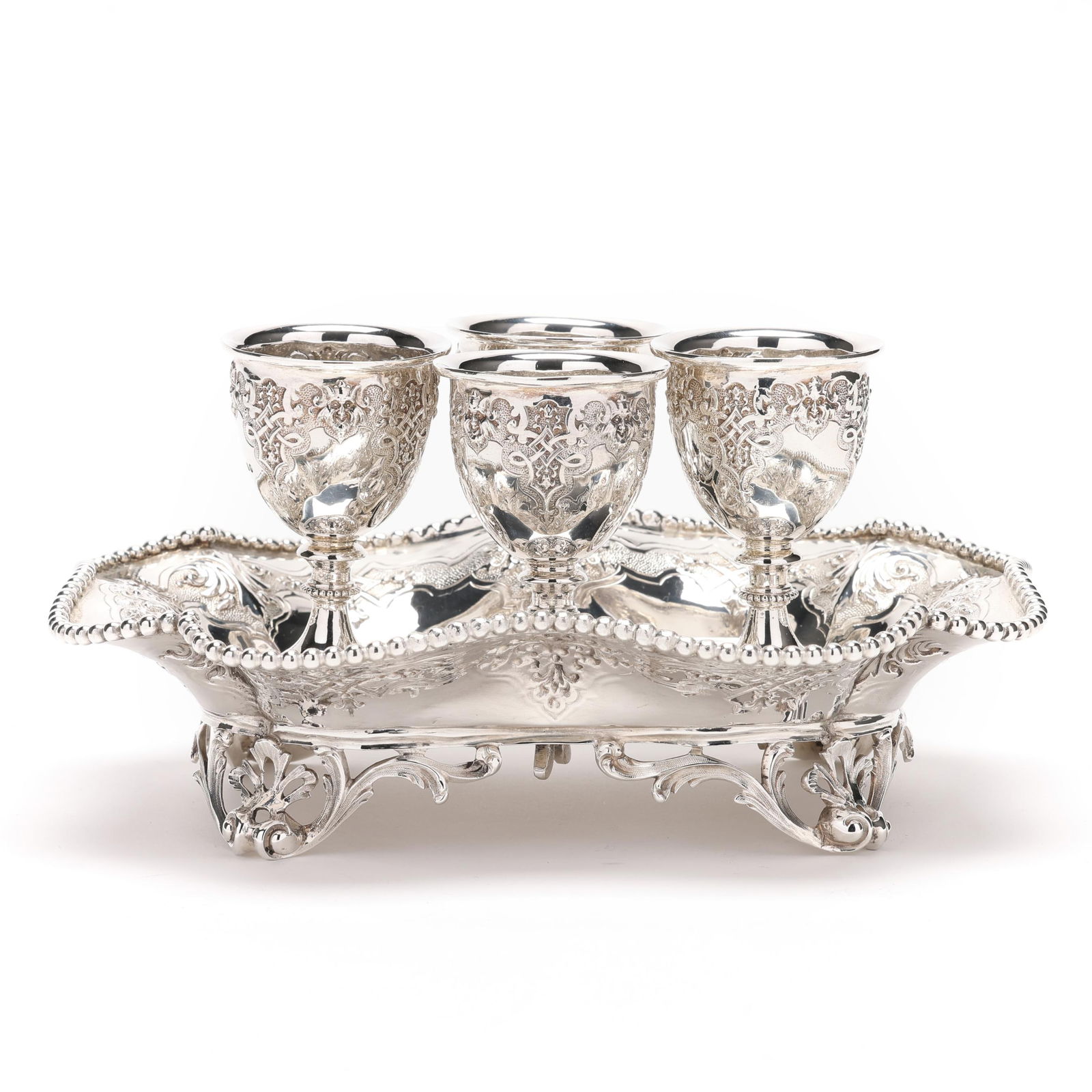 VICTORIAN SILVER EGG CRUET, MARK OF