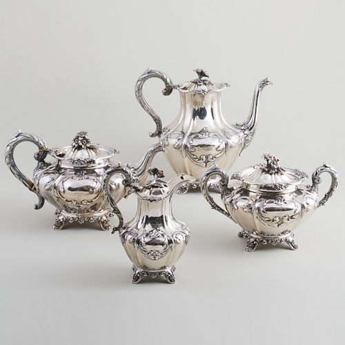 VICTORIAN SILVER FOUR PIECE TEA AND