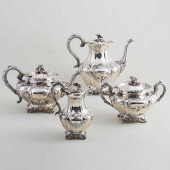 VICTORIAN SILVER FOUR PIECE TE