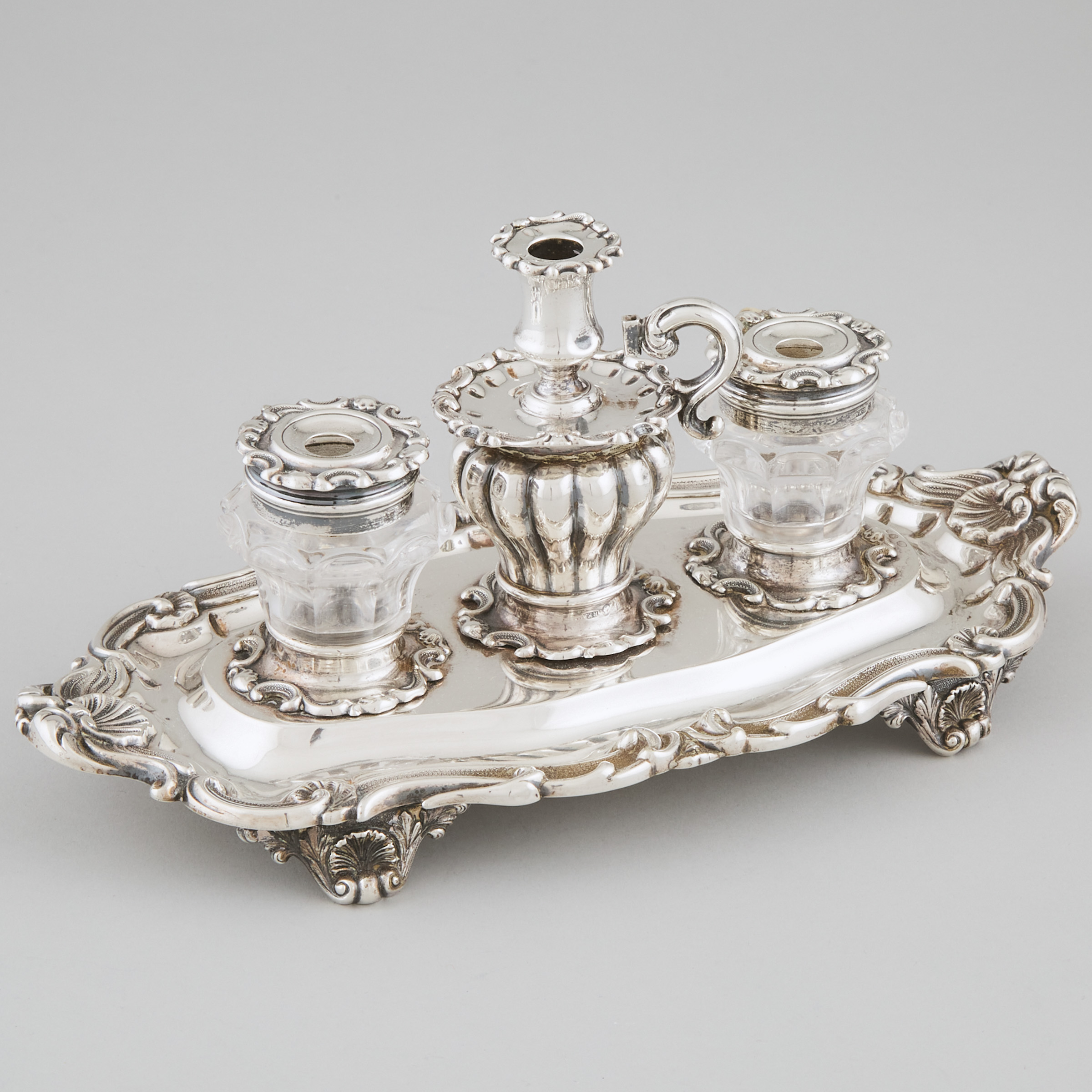 Victorian Silver Inkstand,