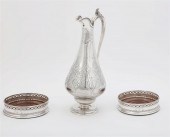 VICTORIAN SILVER JUG AND PAIR