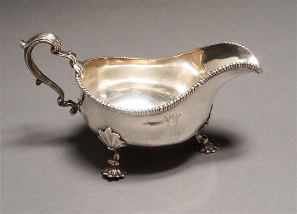VICTORIAN SILVER LARGE SAUCEBOAT,