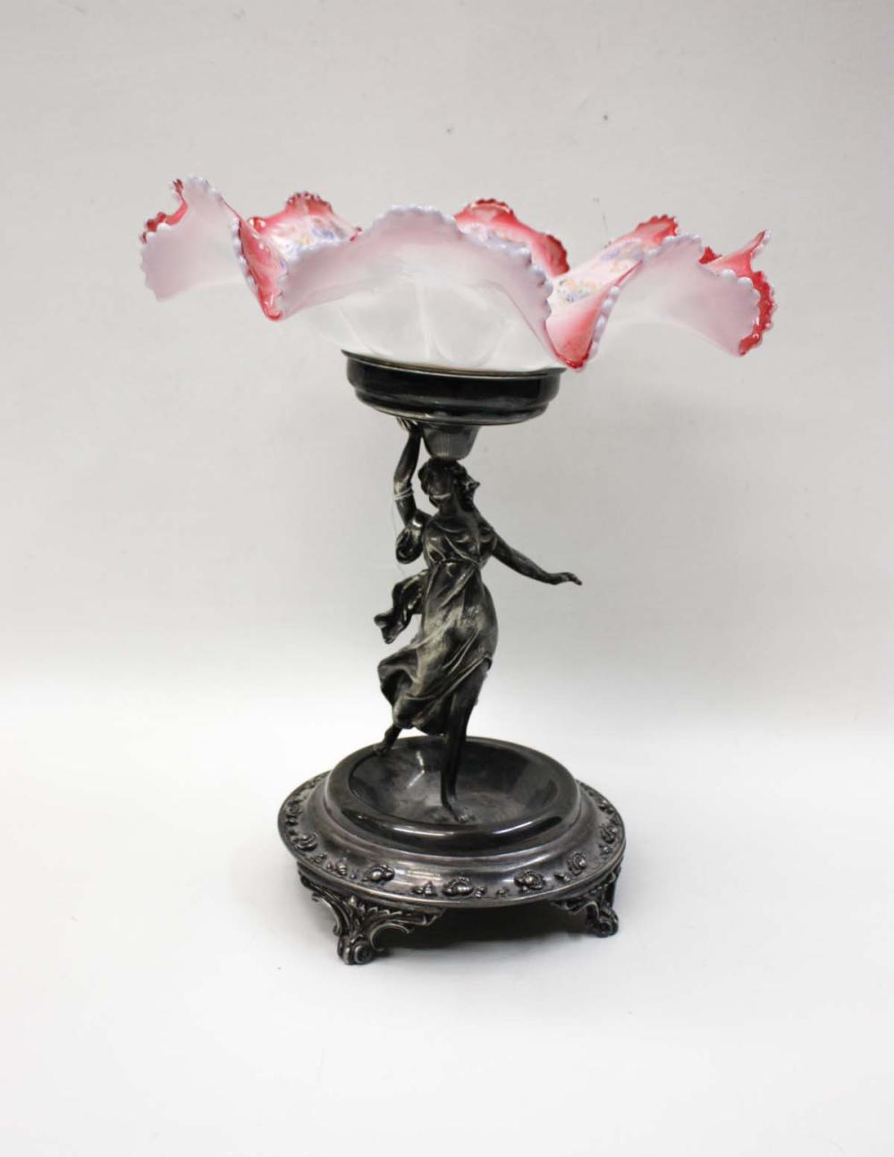 VICTORIAN SILVER-PLATED AND GLASS