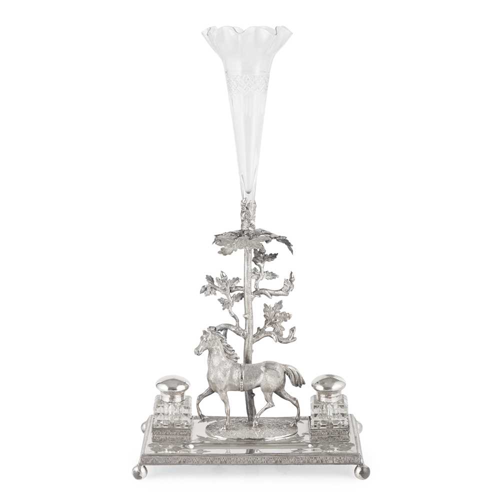 VICTORIAN SILVER-PLATED EQUINE DESK