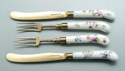 Victorian silver, porcelain fruit