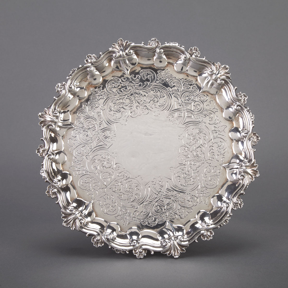 Victorian Silver Salver Edward