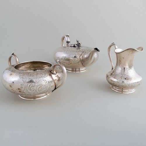 VICTORIAN SILVER THREE PIECE TEA