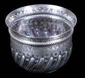 VICTORIAN SILVER VESSEL WITH L