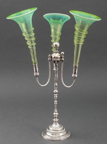 VICTORIAN SILVERPLATE AND ART GLASS