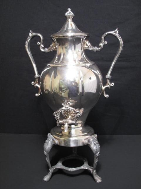 Victorian silverplate coffee maker.
