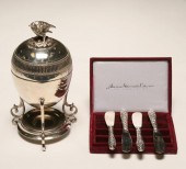 Victorian silverplate egg codd