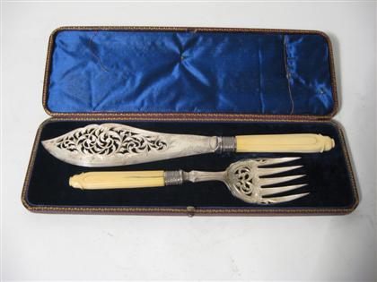 Victorian silverplate fish service