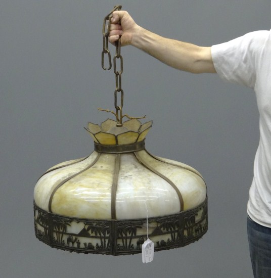 Victorian slag glass hanging