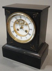VICTORIAN SLATE MANTLE CLOCK,